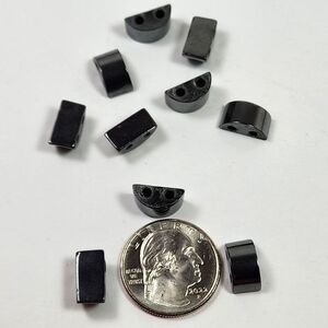 5 for $10 Hemalyke 13x6mm flat half-round with 2 0.5-1.5mm holes, lot of 10